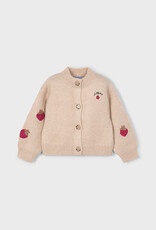 Mayoral Sesame Strawberry Knit Cardigan