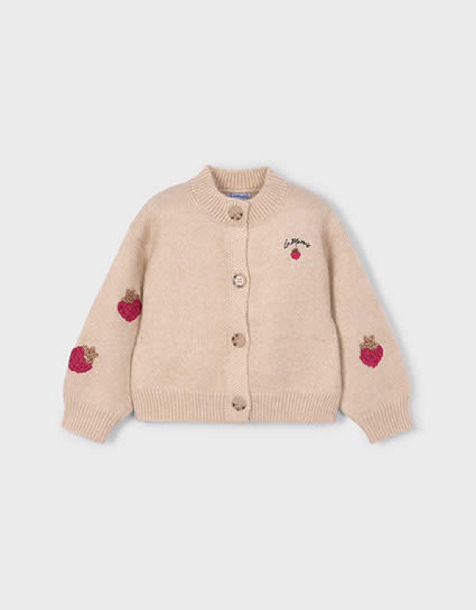 Mayoral Sesame Strawberry Knit Cardigan