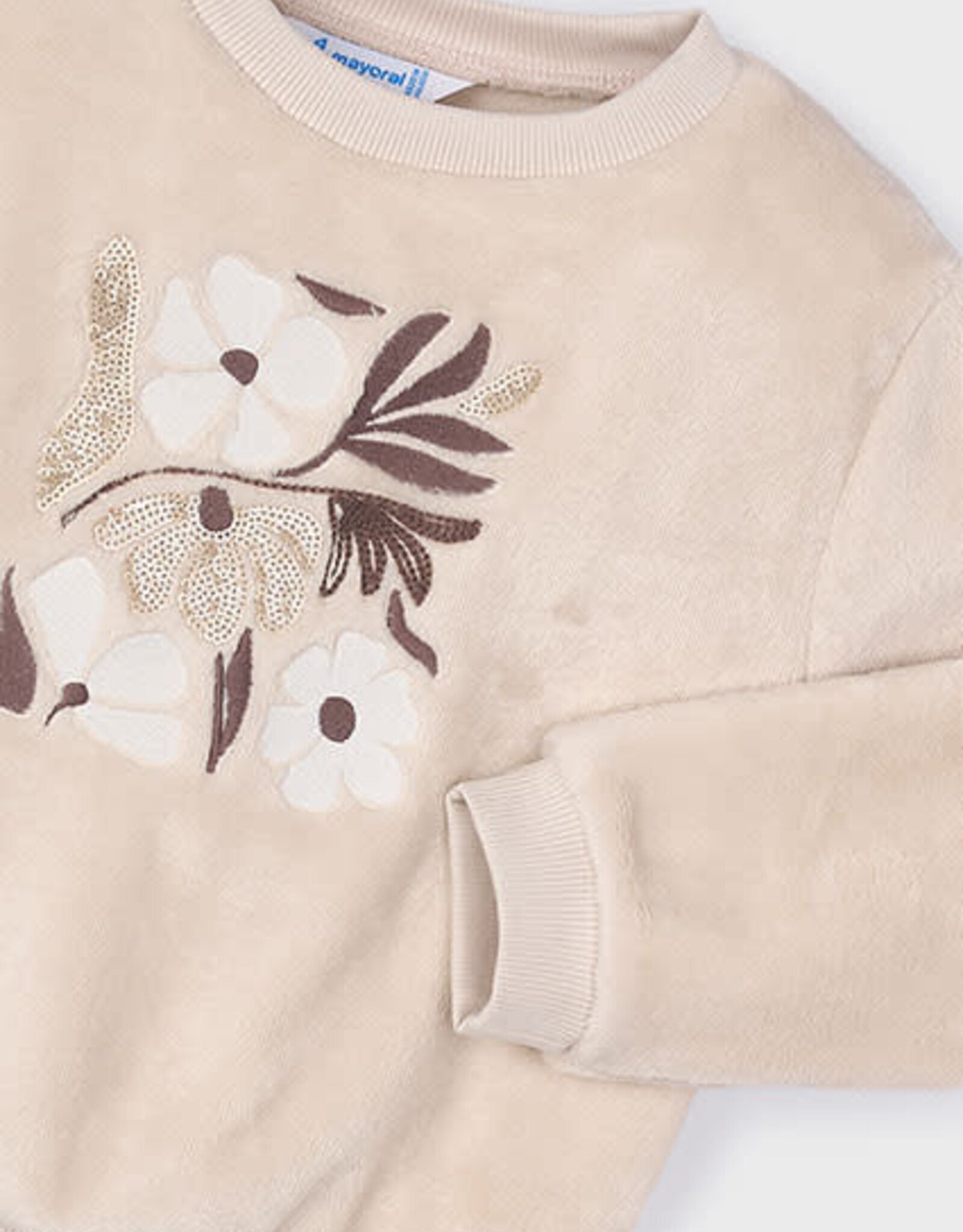 Mayoral Sand Fur Flower Pullover