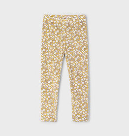 Mayoral Mustard Velvet Floral Leggings