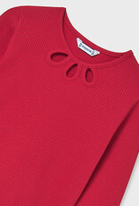 Mayoral Red Long Sleeve Ribbed Shirt