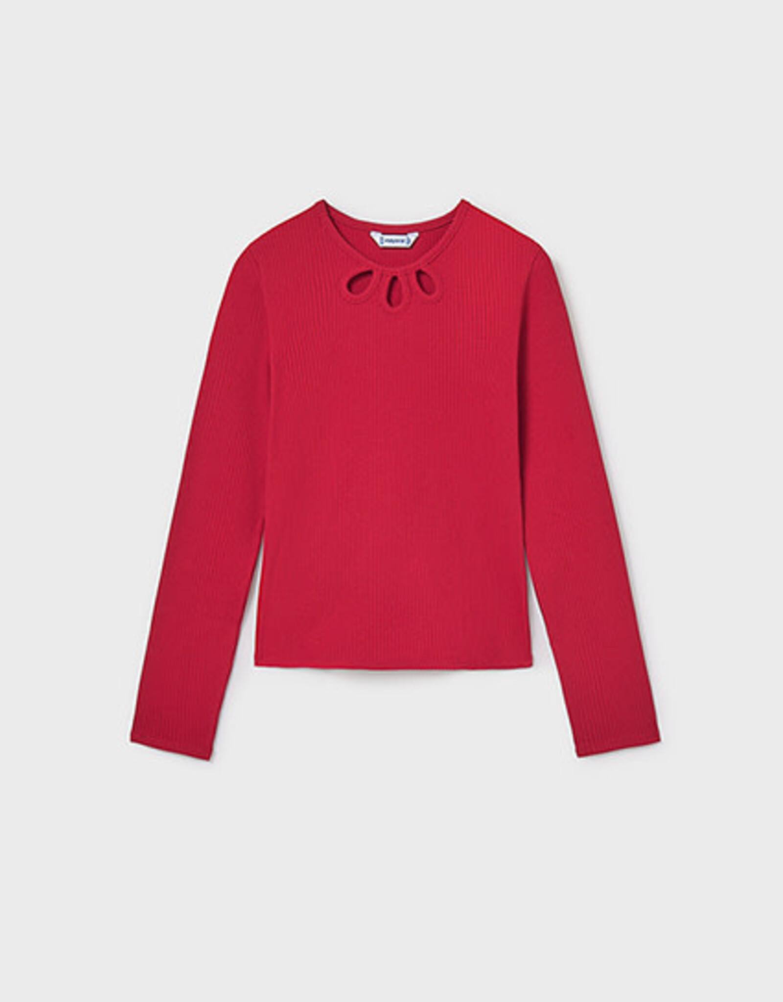 Mayoral Red Long Sleeve Ribbed Shirt