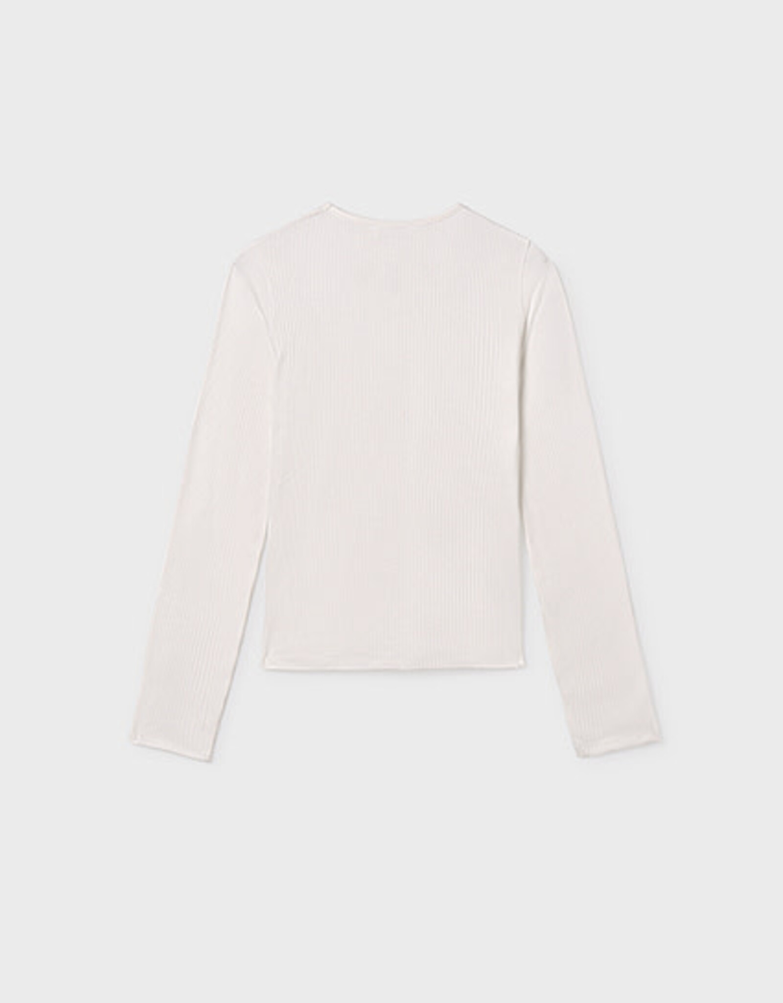 Mayoral Cream Long Sleeve Ribbed Shirt
