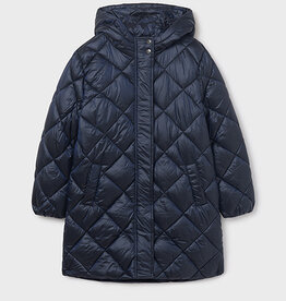 Mayoral Navy Long Tween Girls Coat