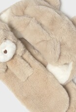 Mayoral Fur hat & scarf set in Sand