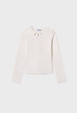 Mayoral Cream Long Sleeve Ribbed Shirt