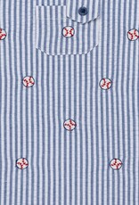Little Me Baseball Woven Sunsuit & Hat