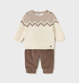 Mayoral Brown Set long trousers with sweater