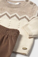 Mayoral Brown Set long trousers with sweater
