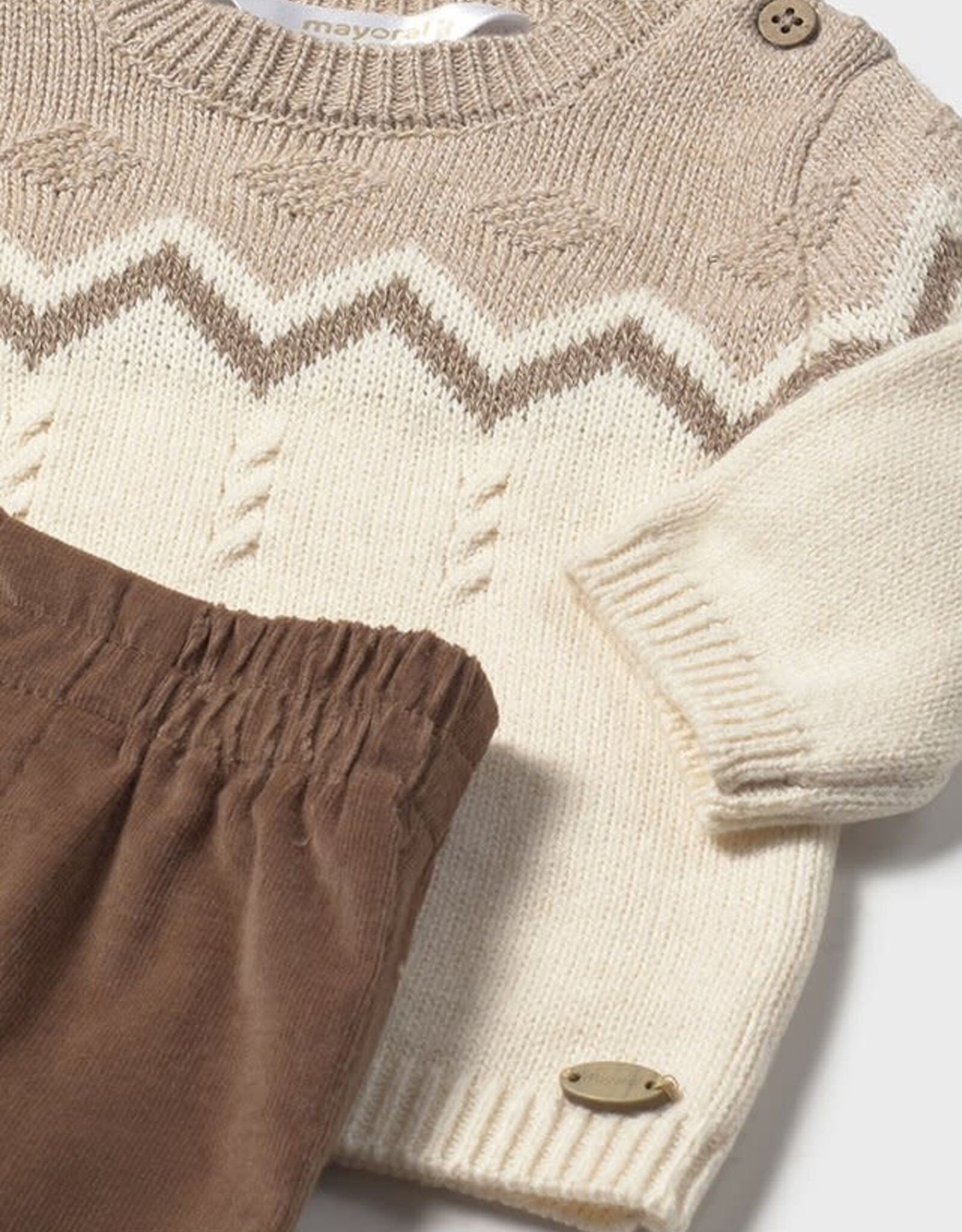 Mayoral Brown Set long trousers with sweater