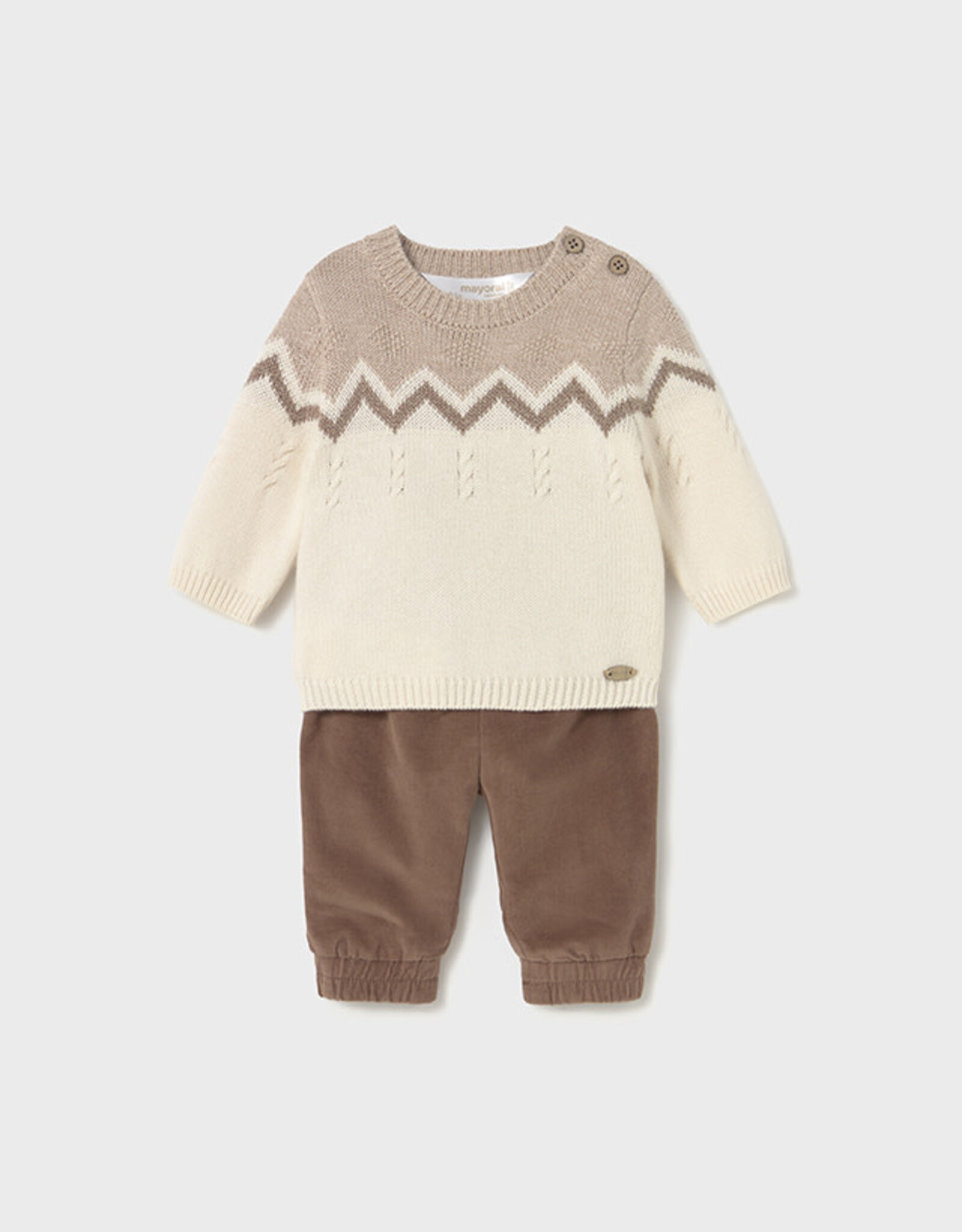 Mayoral Brown Set long trousers with sweater