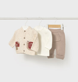 Mayoral Dune Snail Long knit 3-piece trouset set