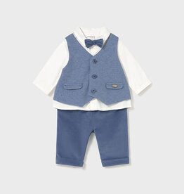 Mayoral Arctic Blue Vest shirt pants set