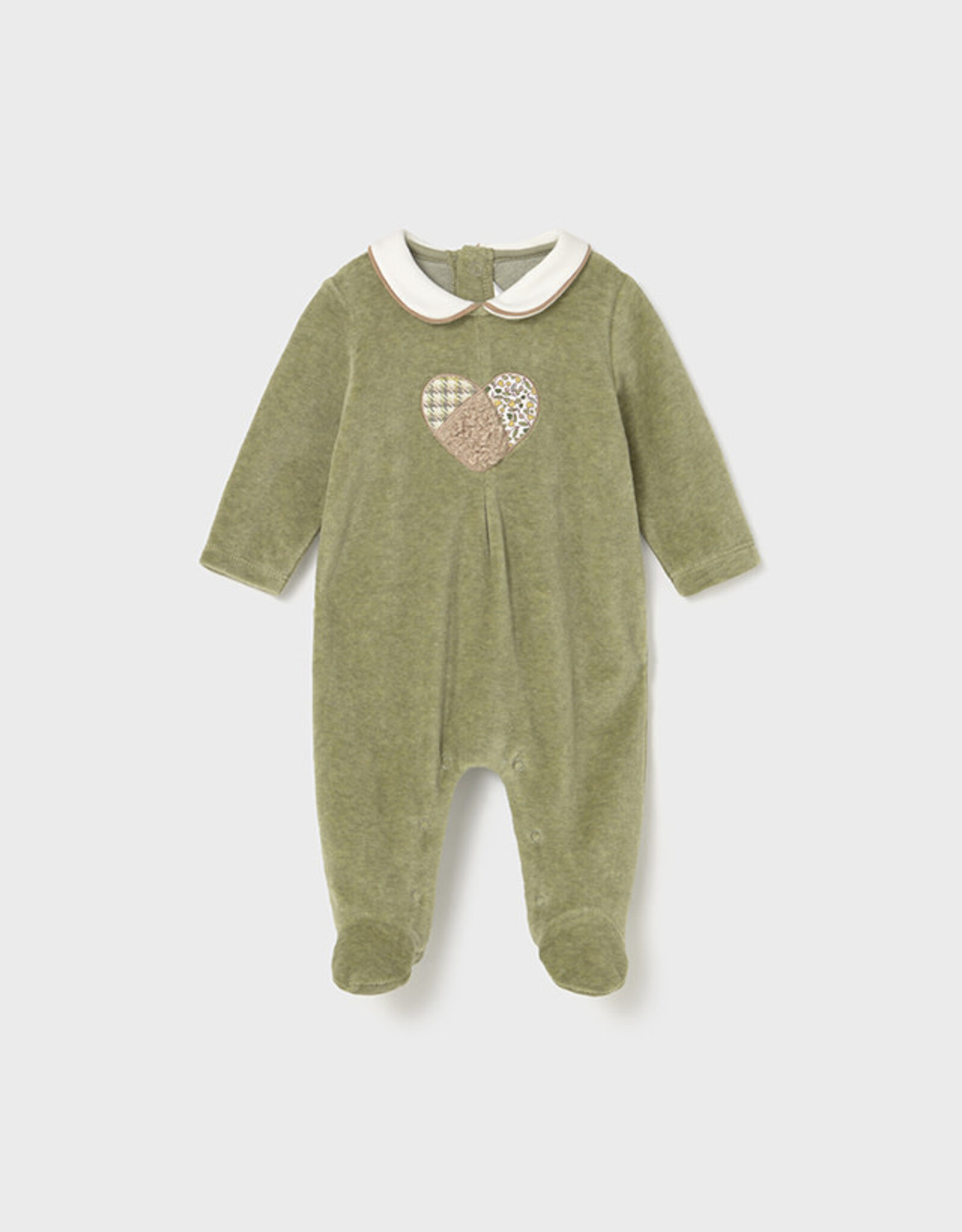 Mayoral Green 2 Pcs Love Velour onesie