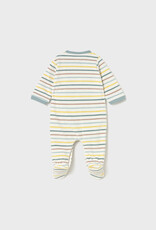 Mayoral Striped Dino Velour Onesie