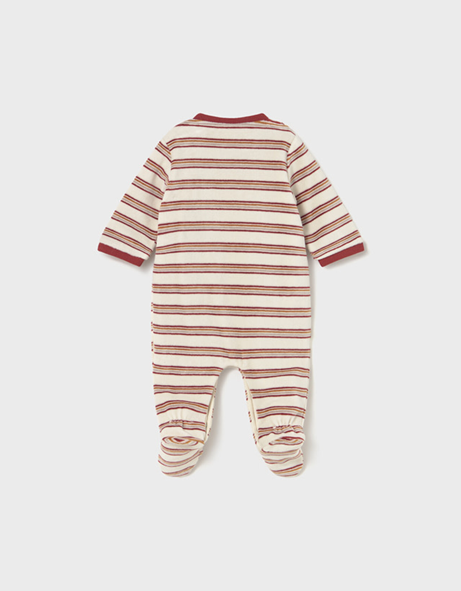 Mayoral Striped Snail Velour Onesie