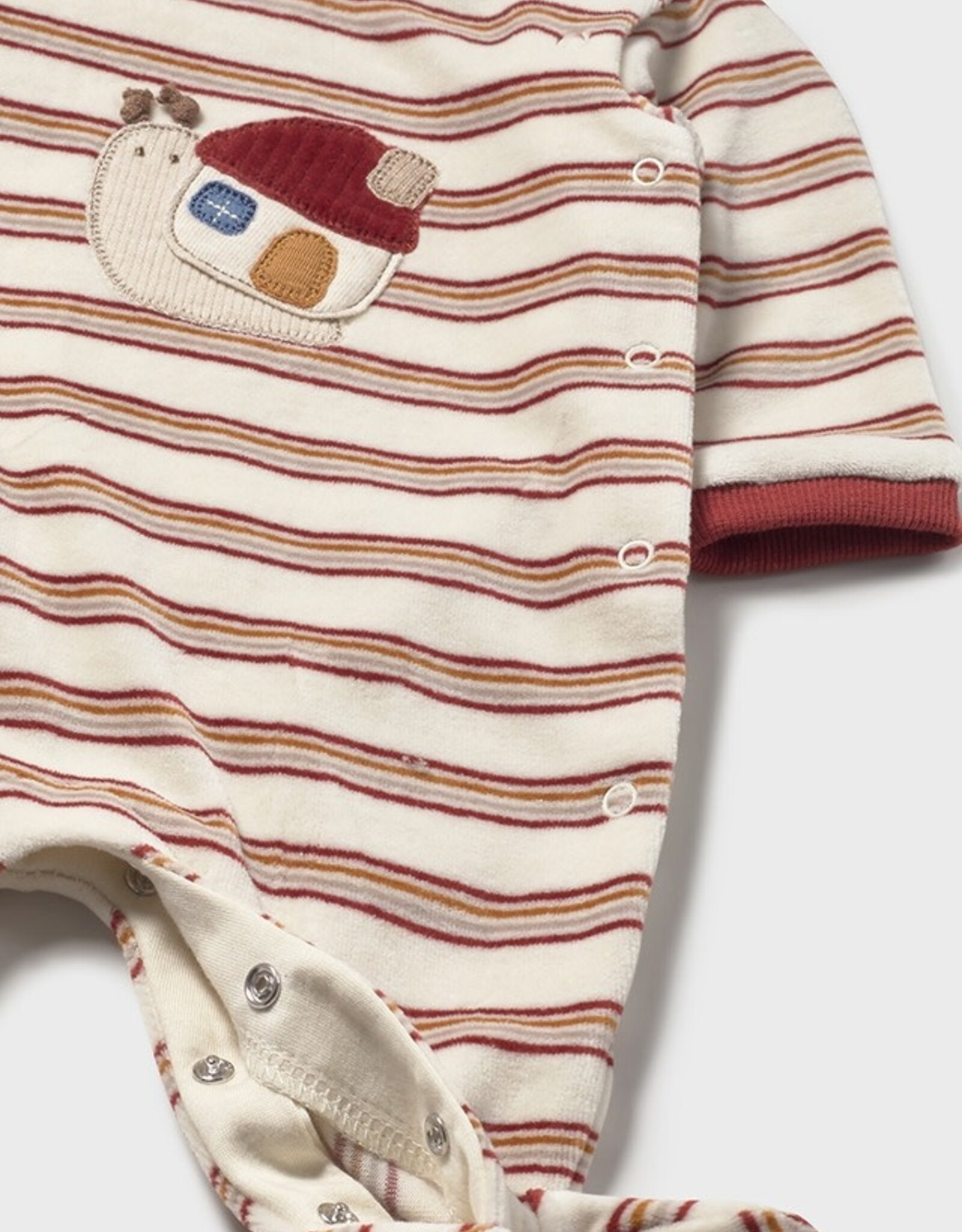 Mayoral Striped Snail Velour Onesie