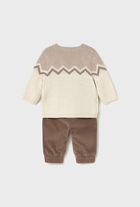 Mayoral Brown Set long trousers with sweater