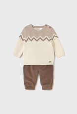 Mayoral Brown Set long trousers with sweater