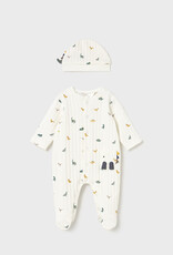 Mayoral Baby Dinos Dungaree and Hat Set