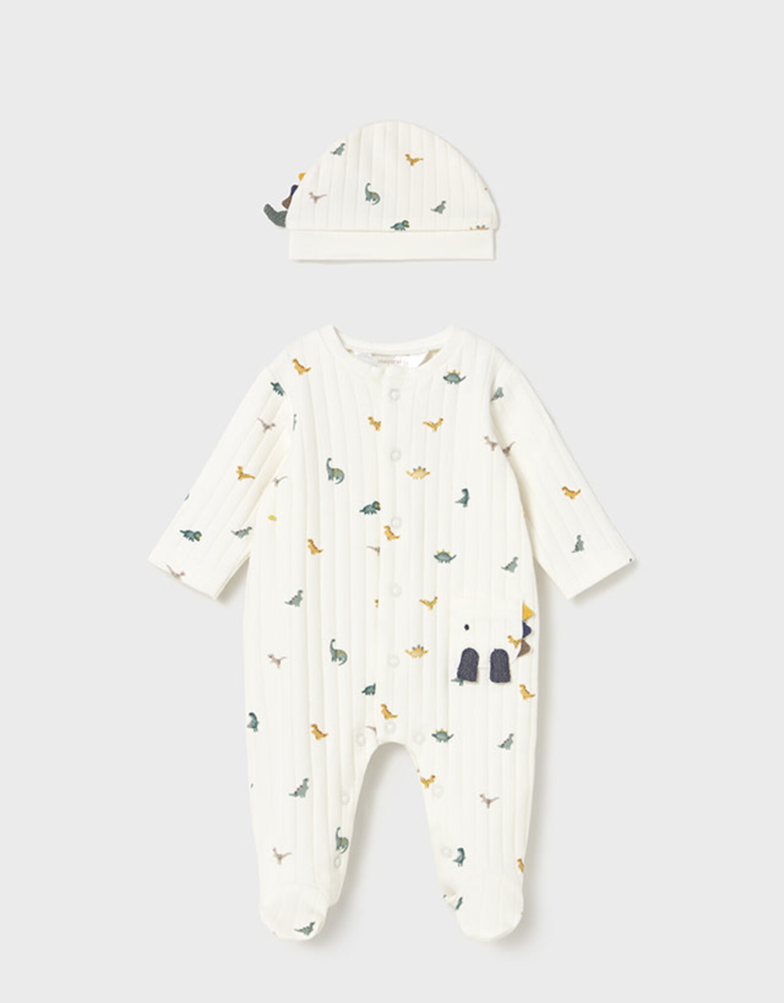 Mayoral Baby Dinos Dungaree and Hat Set