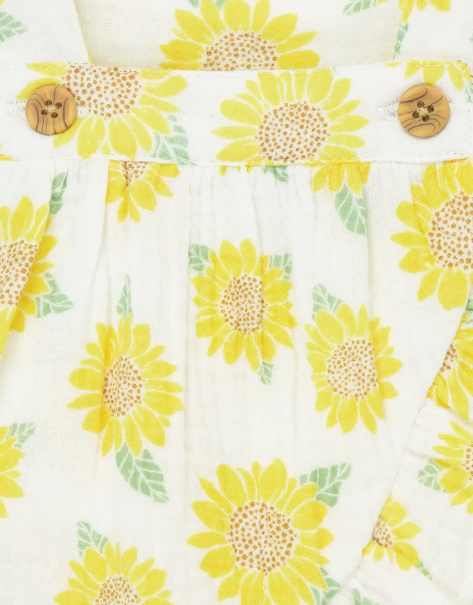 Little Me Sunflower Gauze Short Set & Headband