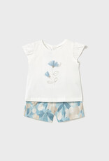 Mayoral Sky Floral Printed Shorts Set