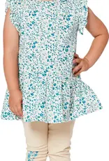 Deux Par Deux Ditsy Blue Organic Top
