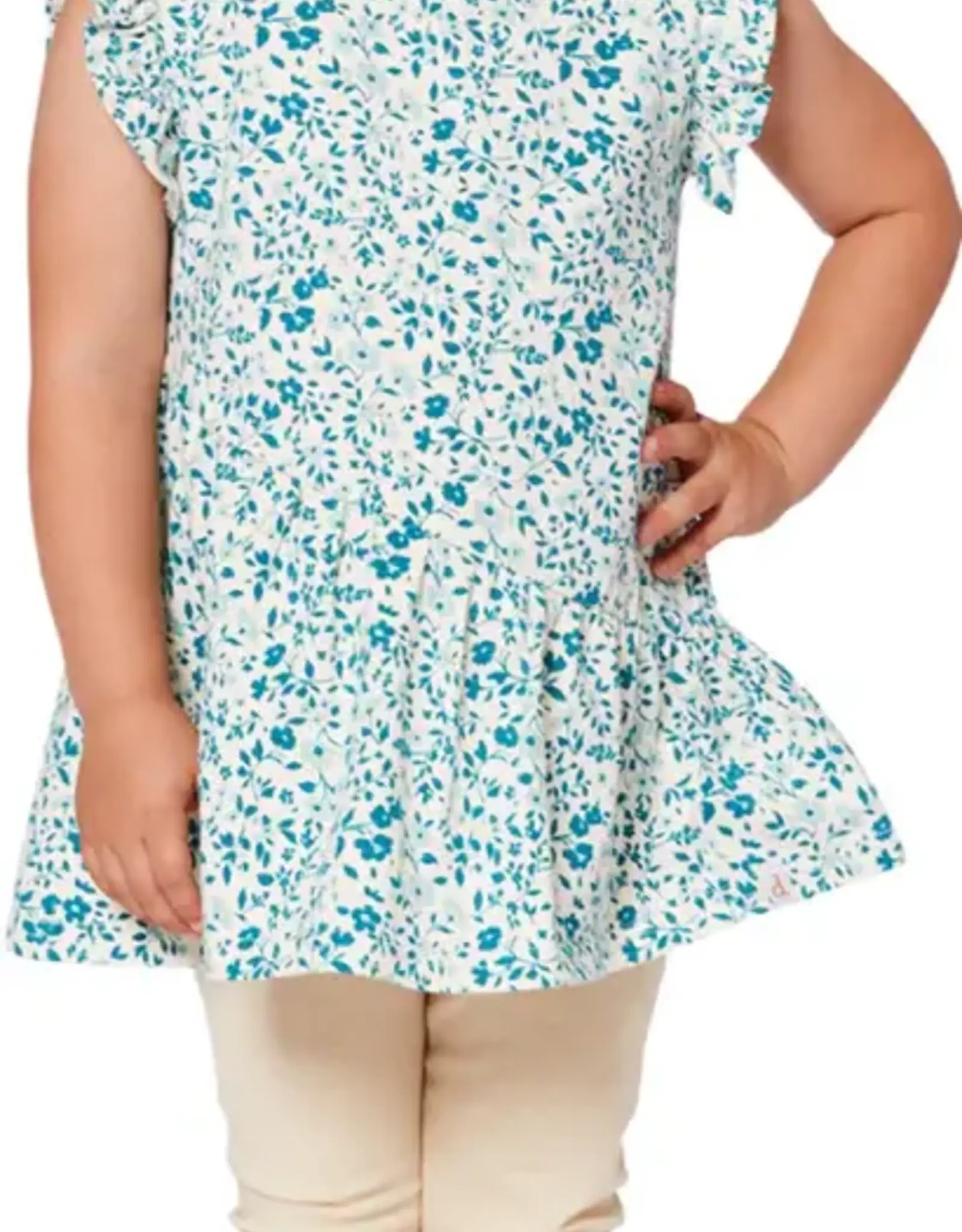 Deux Par Deux Ditsy Blue Organic Top
