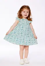 Deux Par Deux Ditsy Blue Organic Dress