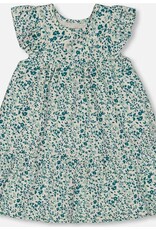 Deux Par Deux Ditsy Blue Organic Dress