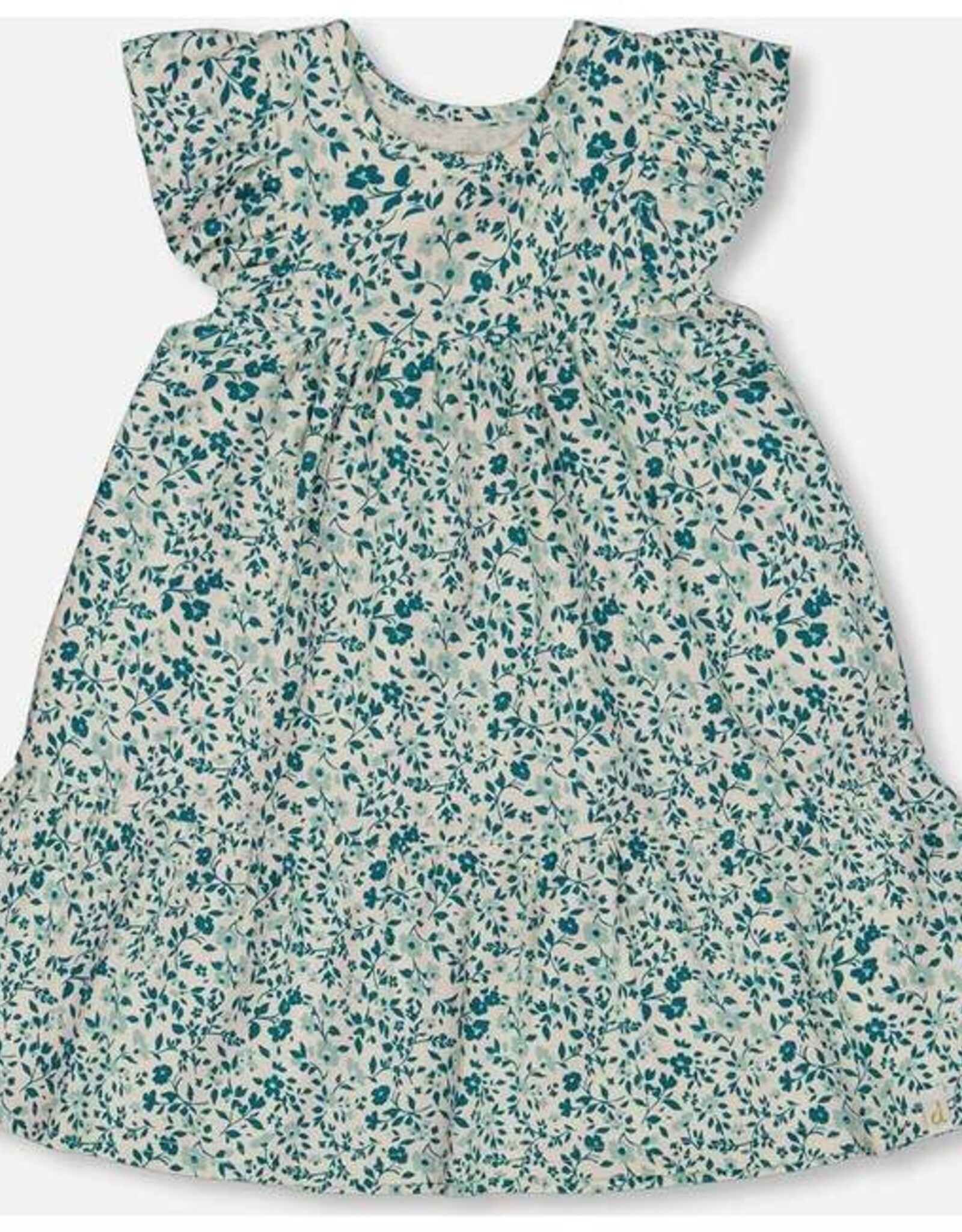 Deux Par Deux Ditsy Blue Organic Dress
