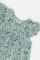 Deux Par Deux Ditsy Blue Organic Dress