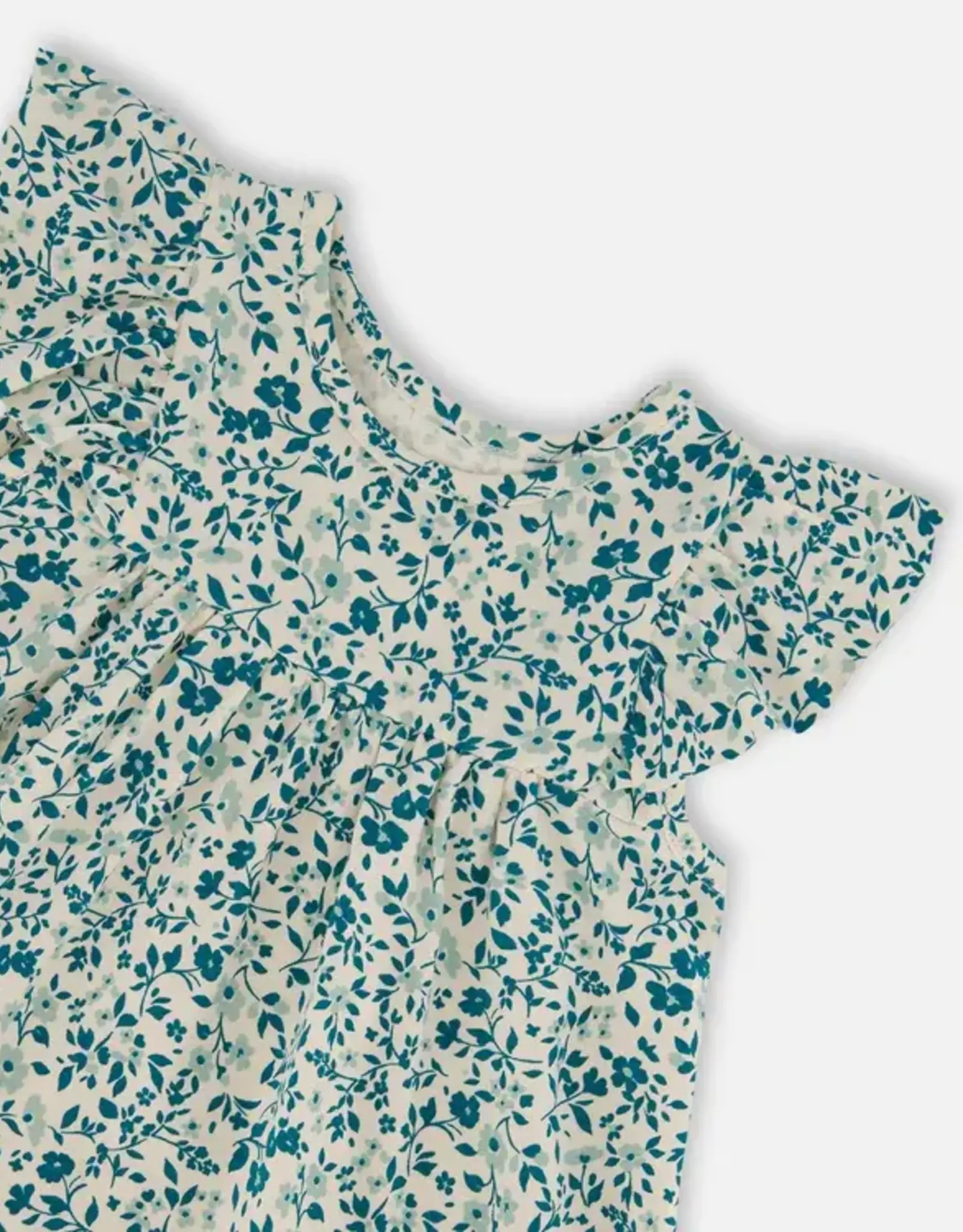 Deux Par Deux Ditsy Blue Organic Dress