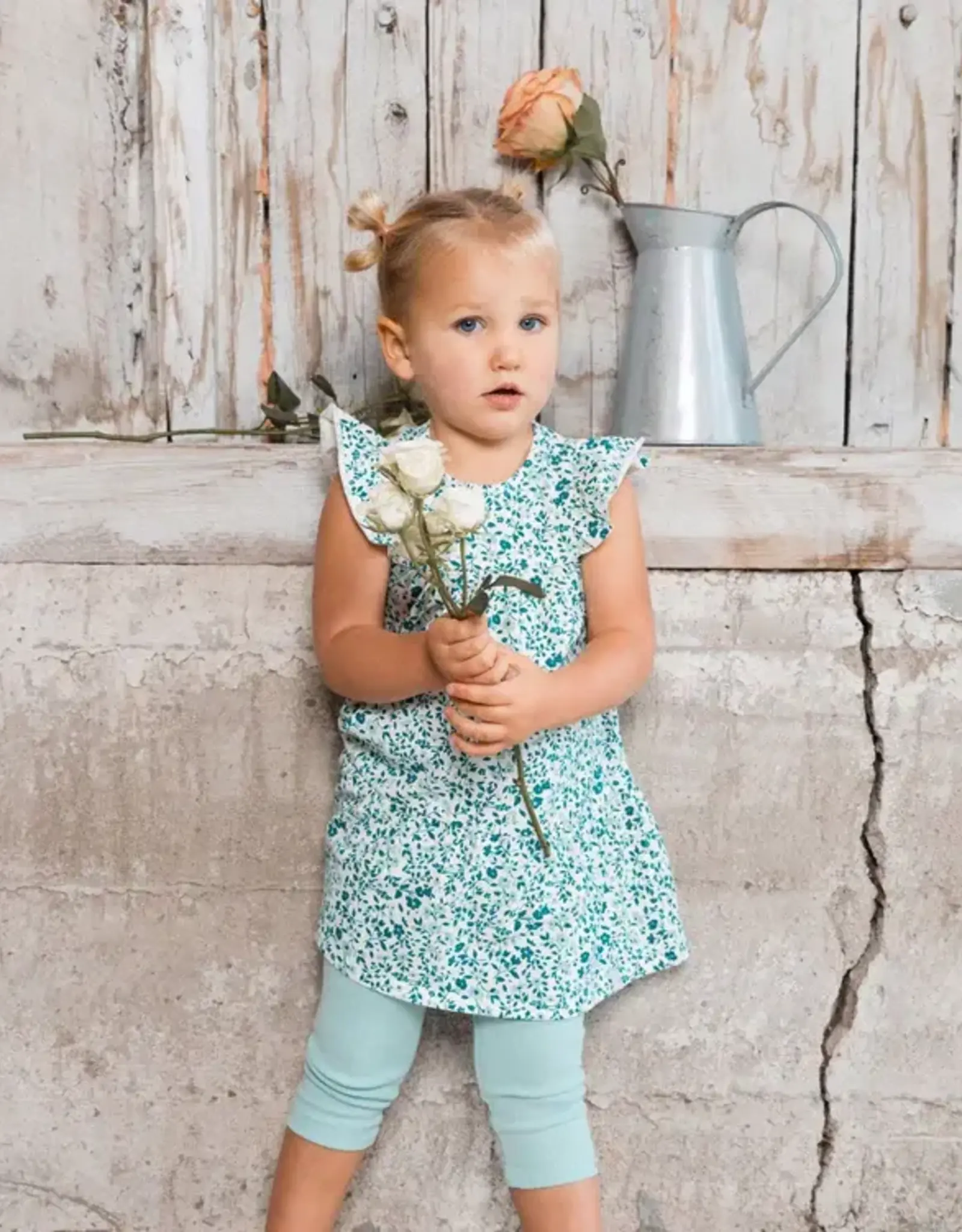 Deux Par Deux Ditsy Blue Organic Dress