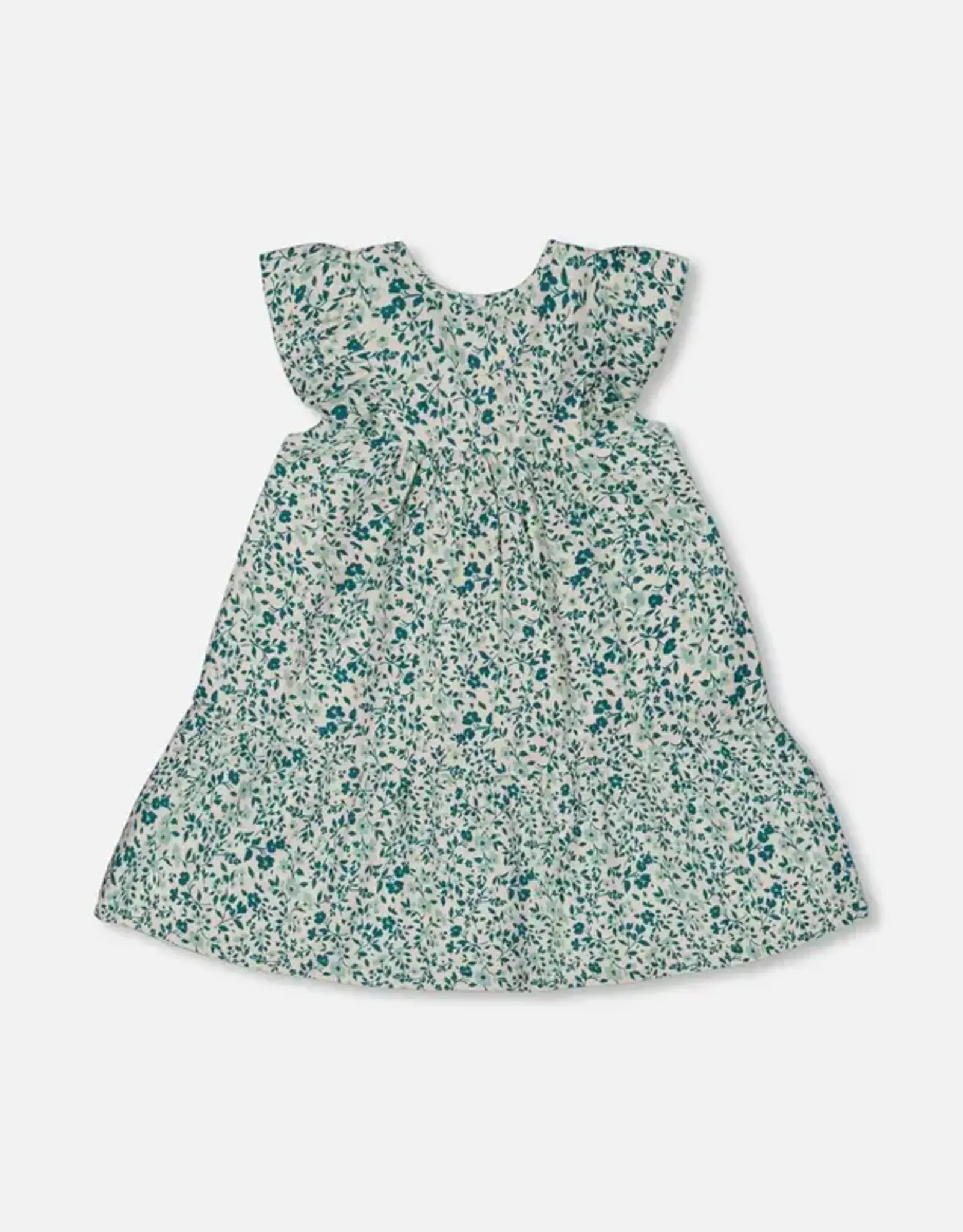 Deux Par Deux Ditsy Blue Organic Dress