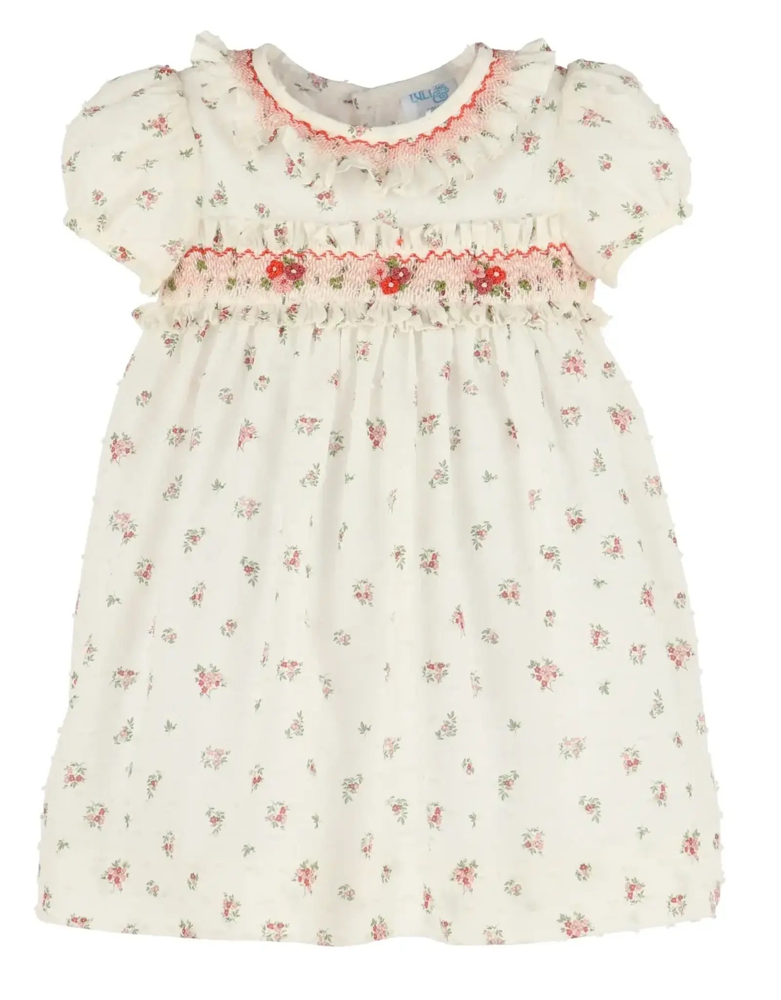 Casero Plumetti Floral Smock Dress