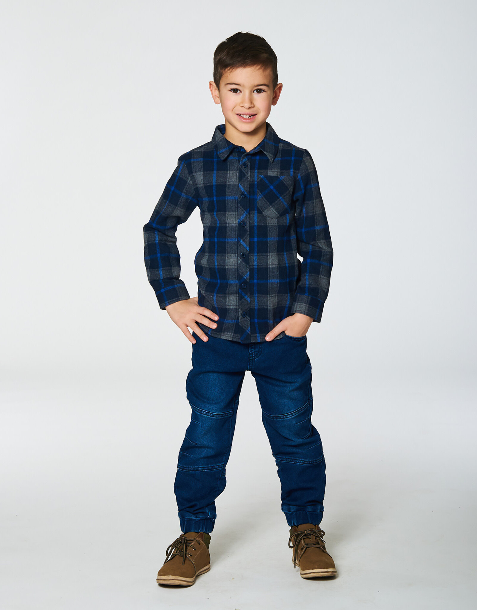 Deux Par Deux Navy Denim French Terry Denim Jogger Pants