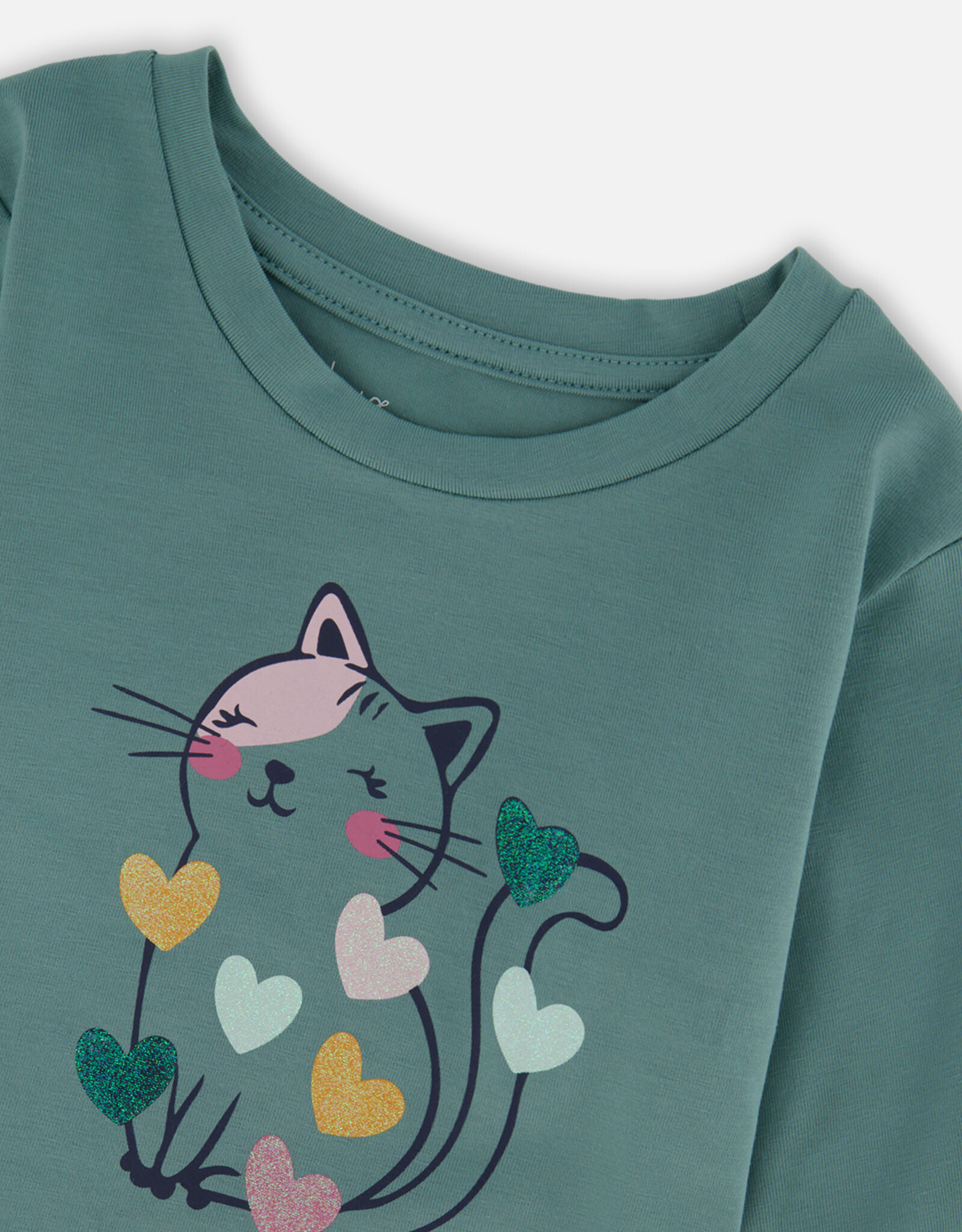 Deux Par Deux Trellis Floral Kitten Cotton Shirt