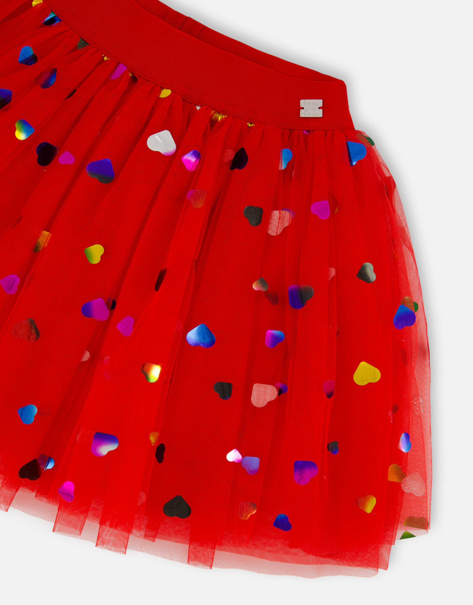 Deux Par Deux Cardinal Tulle Hearts Skirt