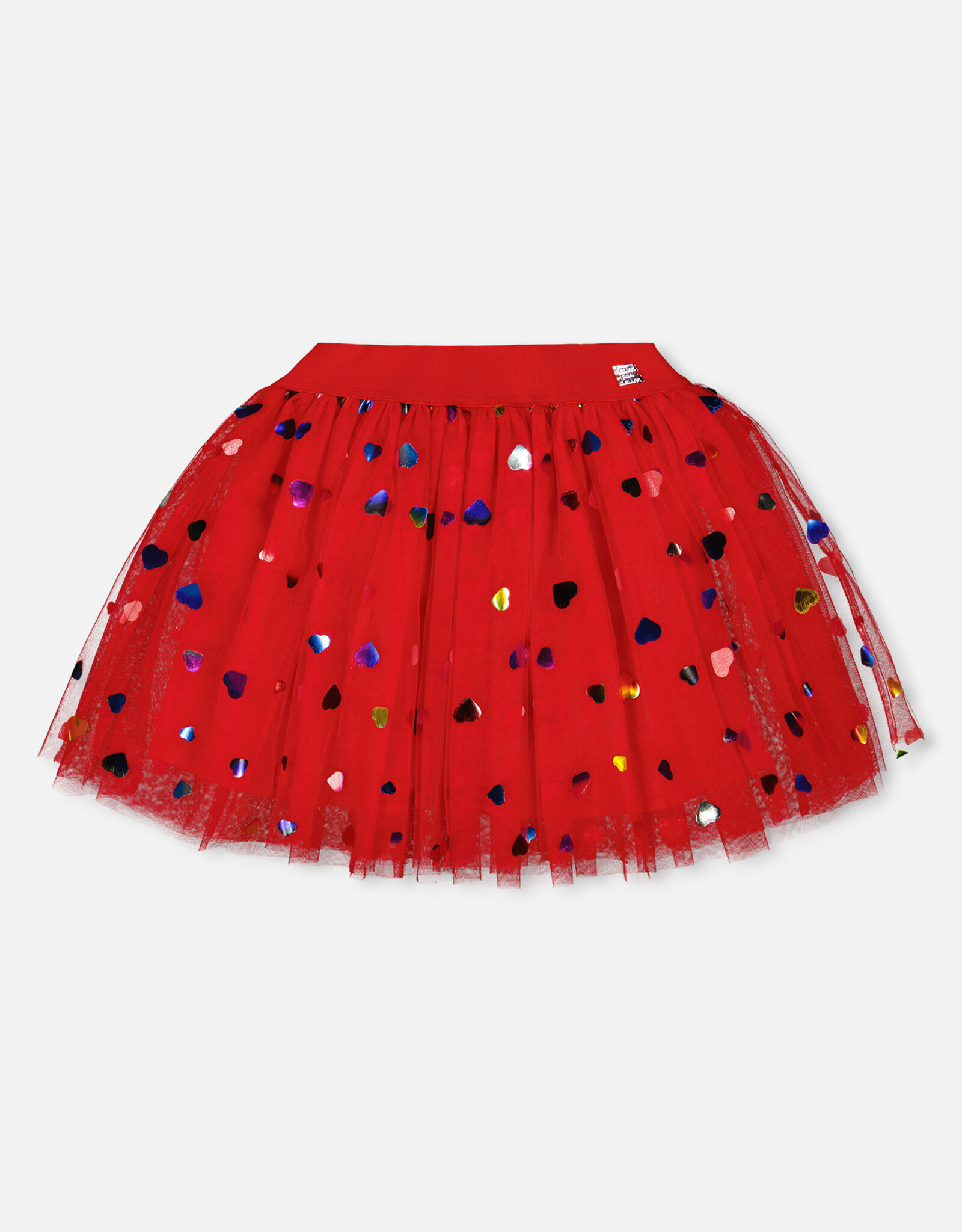Deux Par Deux Cardinal Tulle Hearts Skirt