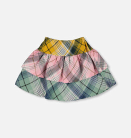 Deux Par Deux Multi Colored Tiered Skirt