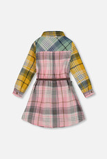 Deux Par Deux Multi Colored Shirt Dress with Belt