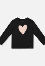 Deux Par Deux Anthracite Heart T-Shirt