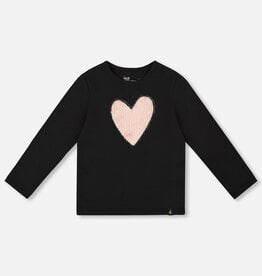 Deux Par Deux Anthracite Heart T-Shirt