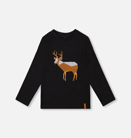Deux Par Deux Anthracite Deer T-shirt