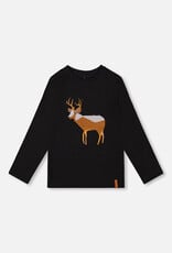 Deux Par Deux Anthracite Deer T-shirt