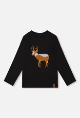 Deux Par Deux Anthracite Deer T-shirt