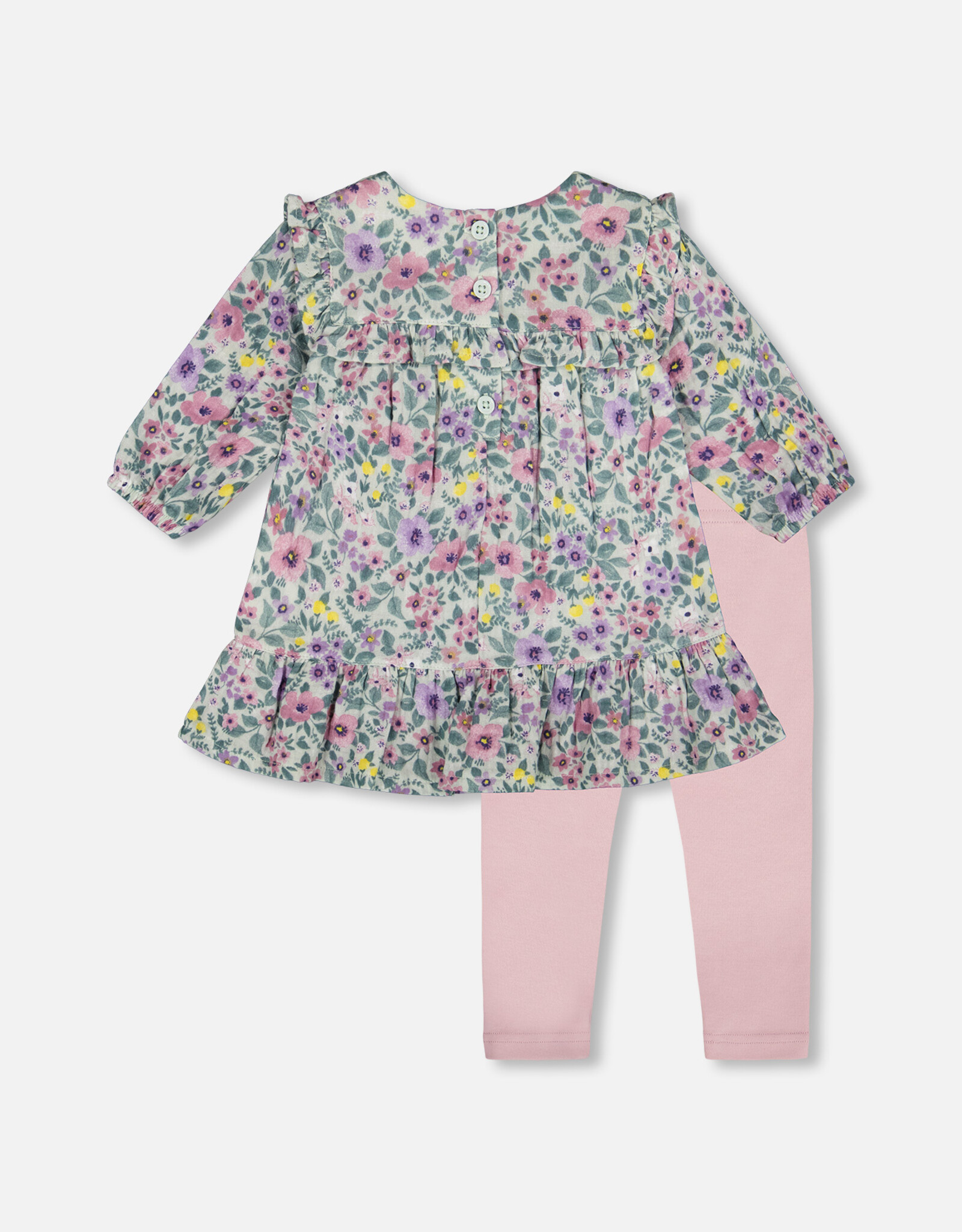 Deux Par Deux Watercolor Flowers Leggings Set