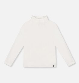 Deux Par Deux White Rib Mock Neck